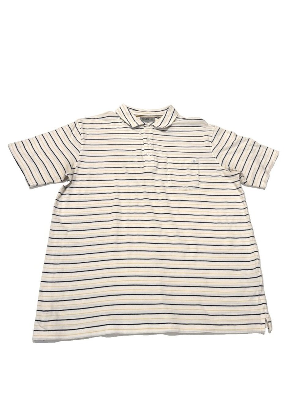 Tasc Performance Polo Shirt Mens Medium Stripe Organic Cotton with Pocket